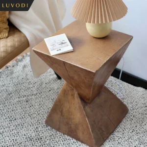 Lightweight Concrete Accent Living Room End Table, Sitting Chair, Or Bedroom Nightstand
